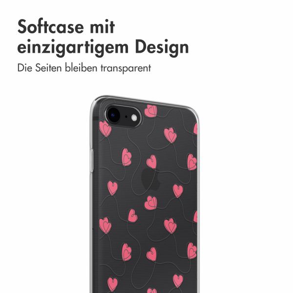 imoshion  Design Hülle für das iPhone SE (2022 / 2020) / 8 / 7 - Dusty Rose Connected Hearts