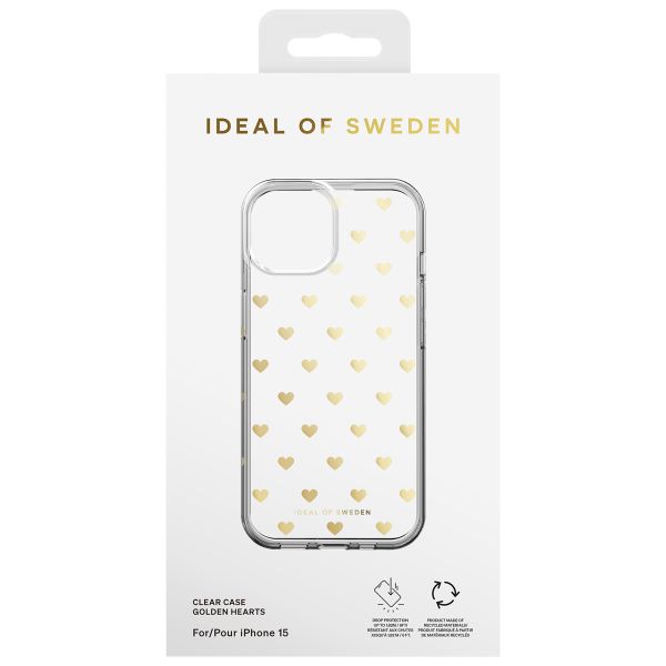 iDeal of Sweden Mirror Case Apple iPhone 15 - Golden Hearts
