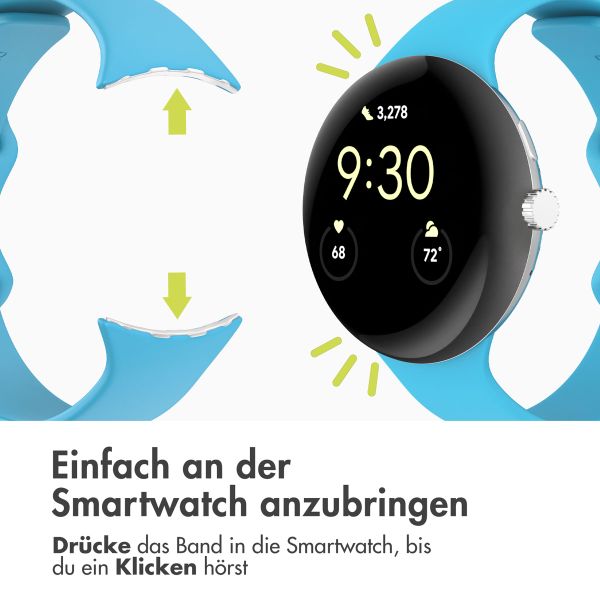 imoshion Silikon-Armband⁺ für  Google Pixel Watch 3 / 4 (45 mm) - Größe S - Blau