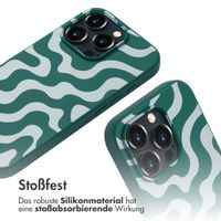 imoshion Silikonhülle design mit Band für das iPhone 16 Pro Max - Petrol Green Groovy