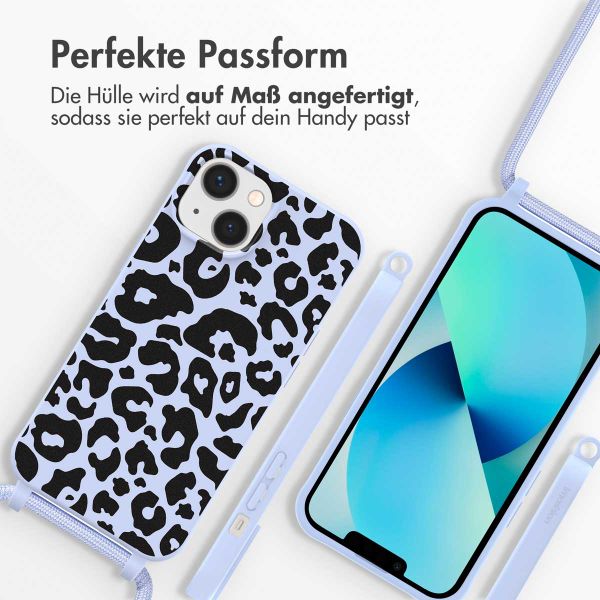 imoshion Silikonhülle design mit Band für das iPhone 13 - Animal Lila