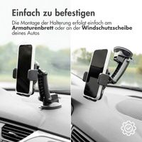 Accezz ﻿Handyhalterung Auto  – Kabelloses Ladegerät – Armaturenbrett und Windschutzscheibe – Schwarz