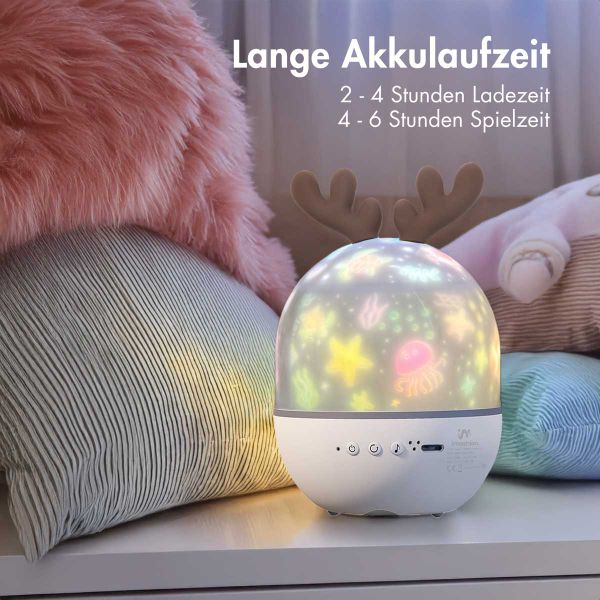 imoshion Dreamlight Nachtlicht-Projektor mit Lautsprecher - 10 Projektionsrollen - Weiß