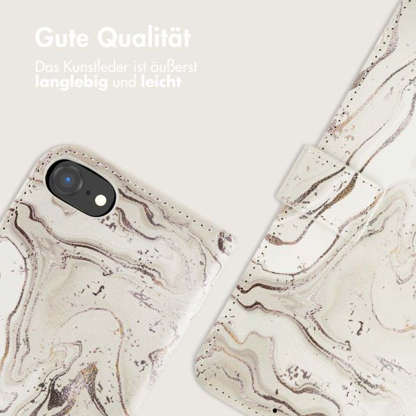 imoshion Design Klapphülle iPhone SE (2022 / 2020) / 8 / 7 / 6(s) - Sandy Marble