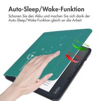 imoshion Design Slim Hard Case Sleepcover mit Stand für das Kobo Libra 2 / Tolino Vision 6 - Green Dandelion