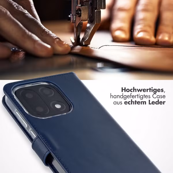 Selencia Echtleder Klapphülle OnePlus 15 - Dunkelblau