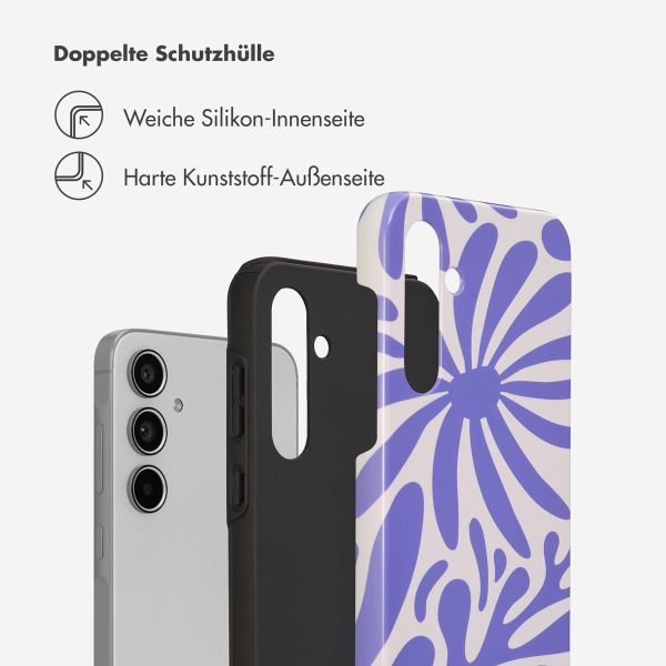 Selencia Vivid Back Cover Samsung Galaxy A55 - Modern Bloom Sapphire Blue