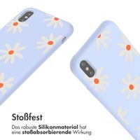 imoshion Silikonhülle design mit Band für das iPhone X / Xs - Lila Flower Distance