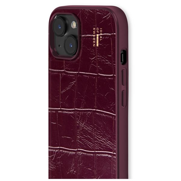 iDeal of Sweden MagSafe-Hülle aus veganem Leder Apple iPhone 13 / 13 Pro / 14 / 16e - Fine Wine Croco