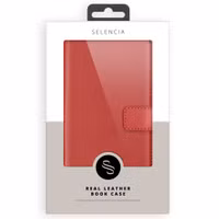 Selencia Echtleder Klapphülle für das Apple iPhone 16 - Rot