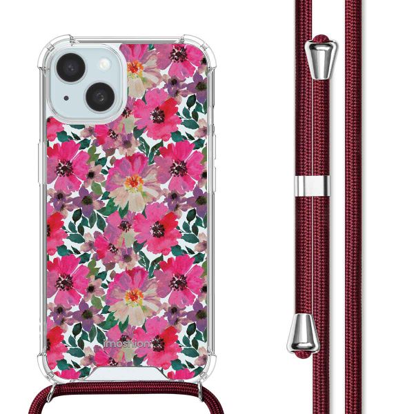 imoshion Design Hülle mit Band Apple iPhone 15 - Flower Water