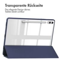 imoshion Trifold Hardcase Klapphülle für das Samsung Galaxy Tab S10 Plus / Tab S9 Plus / Tab S9 Plus FE 12.4 Zoll - Dunkelblau