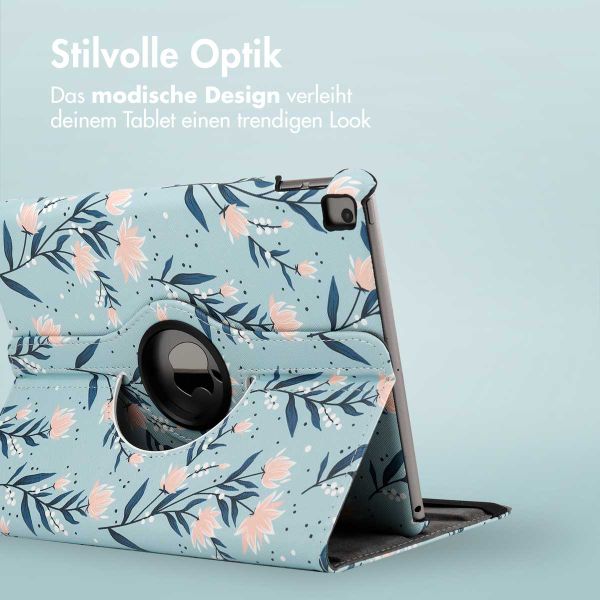 imoshion 360° drehbare Design Klapphülle Apple iPad 9 (2021) 10.2 Zoll / iPad 8 (2020) 10.2 Zoll / iPad 7 (2019) 10.2 Zoll - Flowers