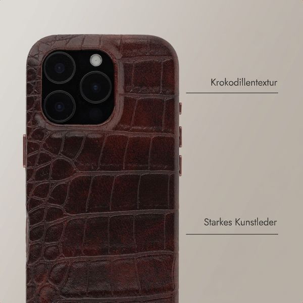 Selencia Croco Backcover mit MagSafe Apple iPhone 16 Pro - Choco Brown