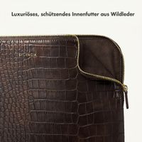 Selencia Croco Laptop Hülle 14 Zoll - Laptop Sleeve - Choco Brown