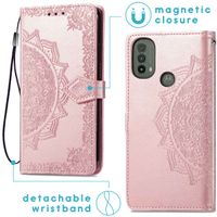 imoshion Mandala Klapphülle für das Motorola Moto E30 / E40 - Rose Gold