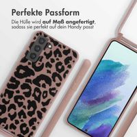 imoshion Silikonhülle design mit Band für das Samsung Galaxy S21 FE - Animal Pink