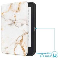 imoshion Design Slim Soft Case Sleepcover für das Kobo Clara 2E / Tolino Shine 4 - White Marble