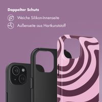 Selencia Vivid Back Cover Apple iPhone 15 - Wavy Swirl Pink Plum