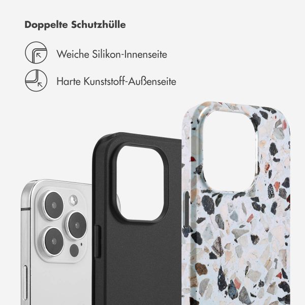 Selencia Vivid Tough Back Cover für das iPhone 14 Pro - Chic Terazzo