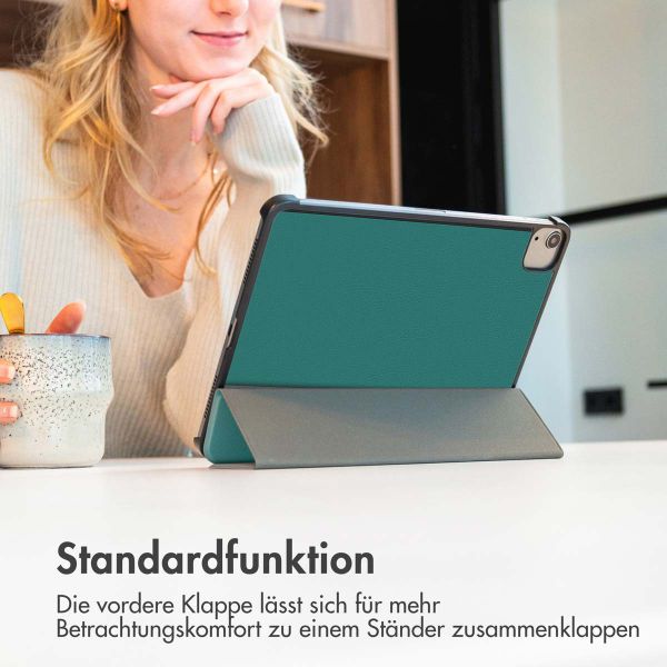 imoshion Design Trifold Klaphülle Apple iPad 9 (2021) 10.2 Zoll / iPad 8 (2020) 10.2 Zoll / iPad 7 (2019) 10.2 Zoll - Petrol Green Dandelion
