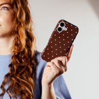 Selencia Vivid Back Cover Apple iPhone 12 (Pro) - Happy Dots Chocolate