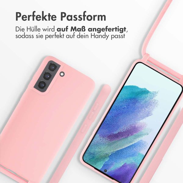 imoshion Silikonhülle mit Band für das Samsung Galaxy S21 FE - Rosa