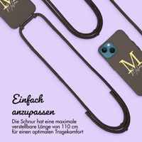 Personalisierte Color Backcover MagSafe mit abtrennbarem Band und Buchstaben für iPhone 13 - Black Coffee