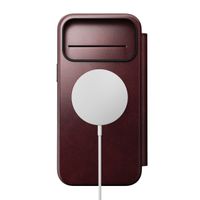 Nomad Modern Horween Leather Folio Bookcase mit MagSafe Apple iPhone 17 Pro Max - Burgundy