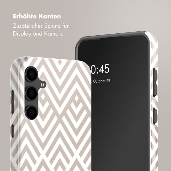 Selencia Vivid Back Cover Samsung Galaxy S24 FE - Beige Zigzag