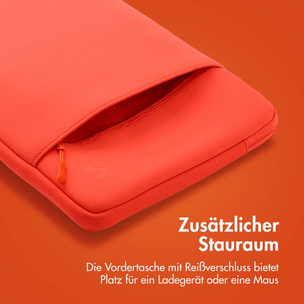 imoshion Laptop Hülle 15-16 Zoll - Laptop Sleeve mit Fach - Apricot Crush Orange