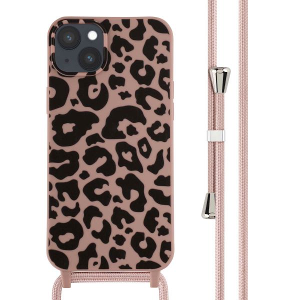 imoshion Silikonhülle design mit Band für das iPhone 14 Plus - Animal Pink