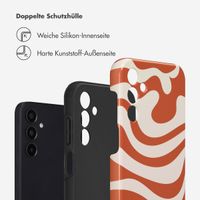 Selencia Vivid Tough Back Cover für das Samsung Galaxy A15 (5G/4G) - Dream Swirl Orange