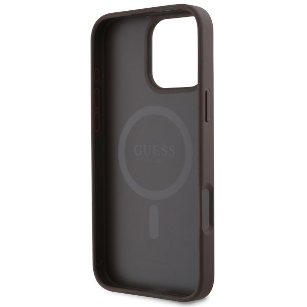 Guess 4G Metal Logo Back Cover MagSafe Apple iPhone 16 Pro Max - Braun