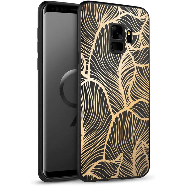 imoshion Design Hülle für das Samsung Galaxy S9 - Blätter / Schwarz