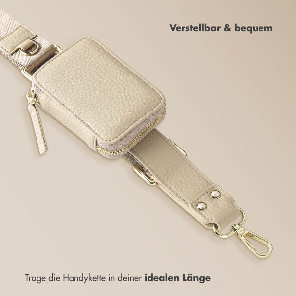 Selencia Handykette mit kleiner Tasche - Beige
