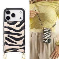 Selencia Nova HandyHülle mit Kordel und Kartenhalter Apple iPhone 17 Pro - Zazzy Zebra