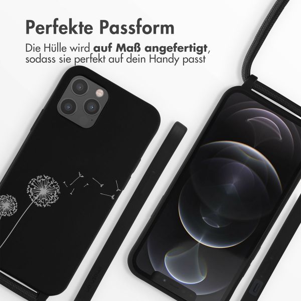 imoshion Silikonhülle design mit Band für das iPhone 12 (Pro) - Dandelion Black