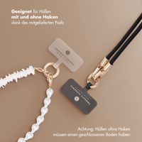 Selencia Handykette Set mit Perlen und Muscheln - Midnight Black