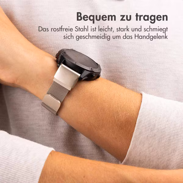 imoshion QuickFit® Milanese Armband -   Garmin 20 mm Anschluss - Größe L/XL - Starlight