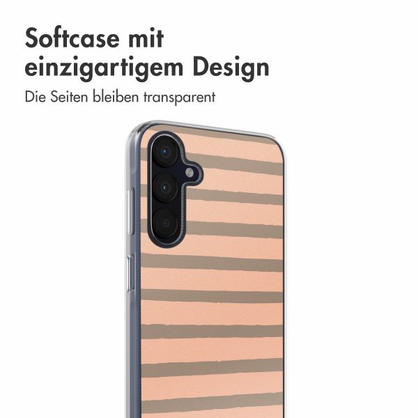 imoshion Design Hülle Samsung Galaxy A35 - Striped Peach Reverse