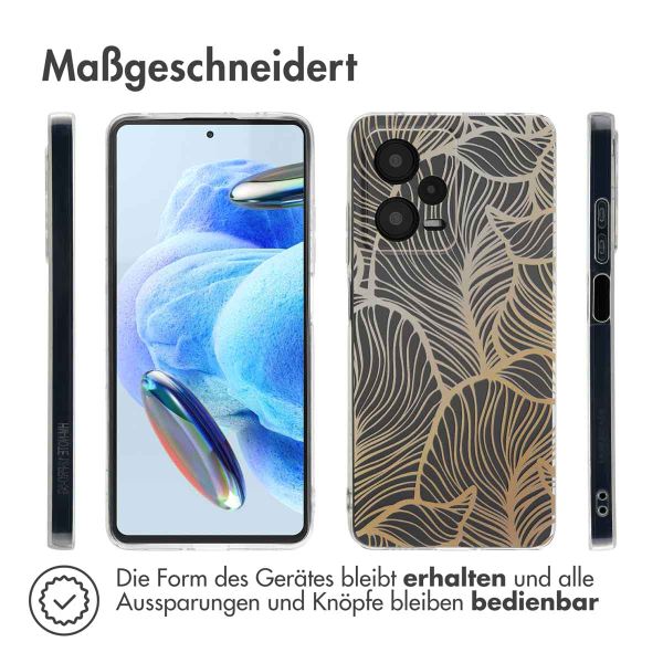 imoshion Design Hülle für das Xiaomi Redmi Note 12 Pro - Golden Leaves