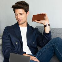 Selencia Echtleder Klapphülle iPhone Xr - Braun