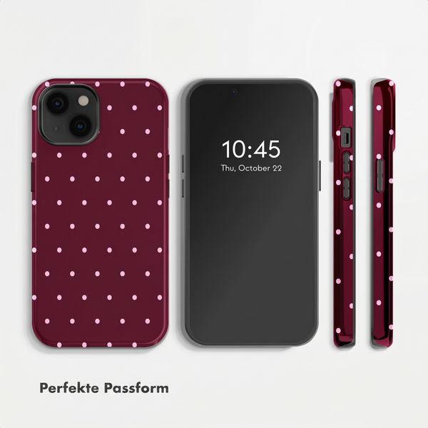 Selencia Vivid Back Cover Apple iPhone 14 - Happy Dots Burgundy