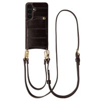 Selencia Nova Echtleder Backcover mit Kartenhalter Samsung Galaxy S25 - Dark Chocolate