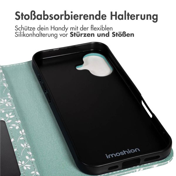 imoshion Design Klapphülle Apple iPhone 17 - Smoke Green Flowers