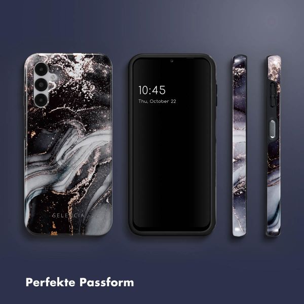 Selencia Vivid Tough Back Cover für das Samsung Galaxy A14 (5G/4G) - Chic Marble Black