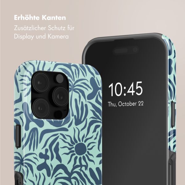 Selencia Vivid Tough Back Cover mit MagSafe für das iPhone 16 Pro Max - Tropical Vibes Light Blue