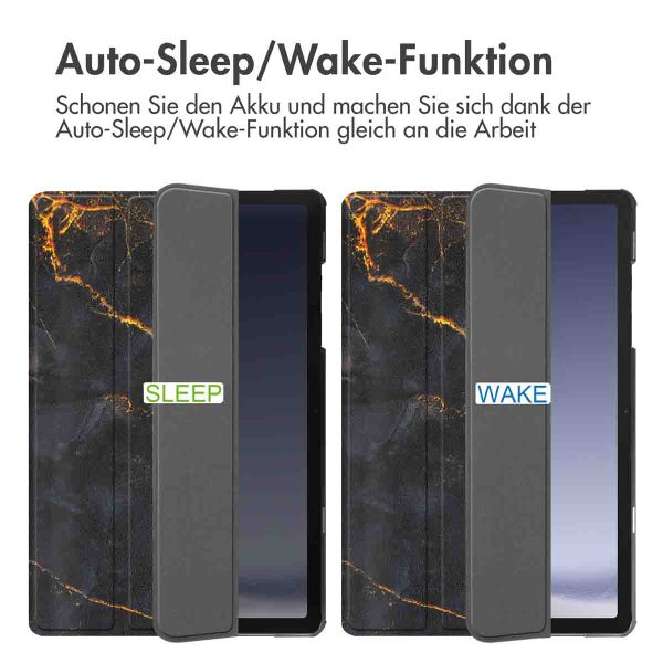 imoshion Design Trifold Klaphülle Samsung Galaxy Tab A11 Plus / A9 Plus - Black Marble