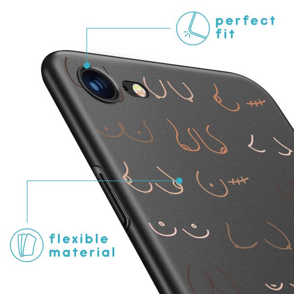 imoshion Design Hülle für das iPhone SE (2022 / 2020) / 8 / 7 - Boobs all over - Schwarz